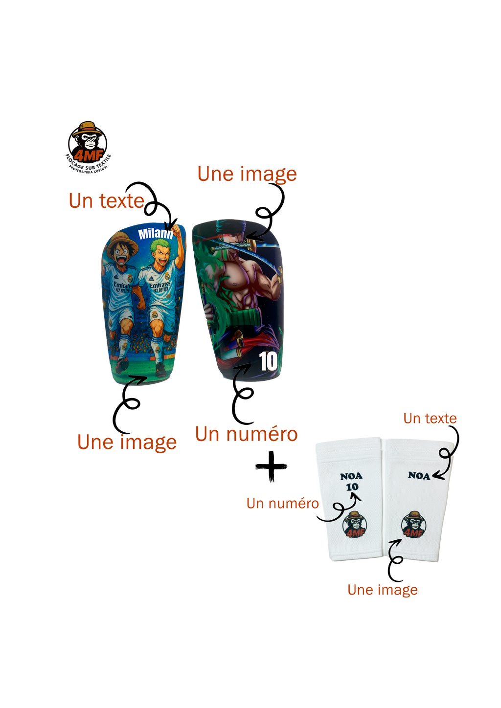 Pack protège-tibias + manchons personnalisables